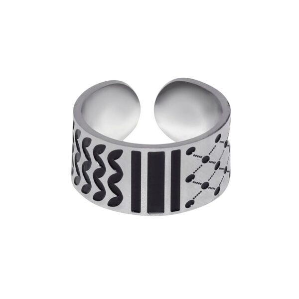 Keffiyeh Stainless Steel Adjustable Ring For Men