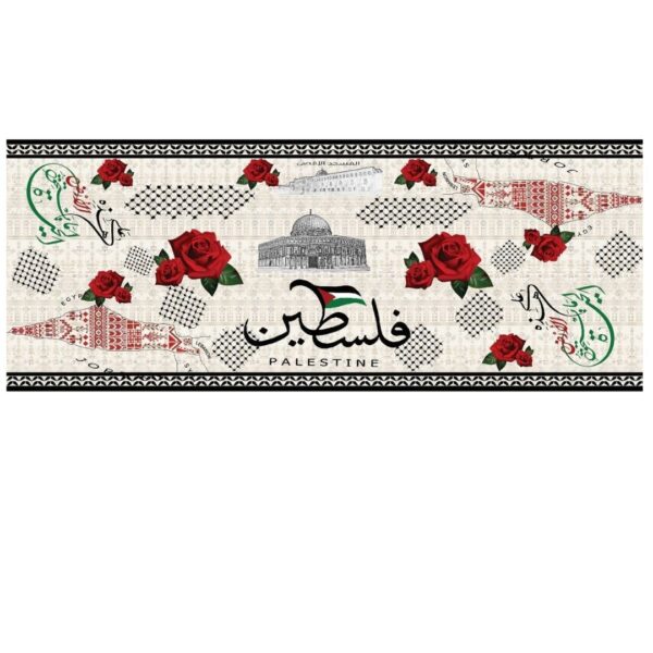 Palestine Chiffon Flower Scarf Black and White