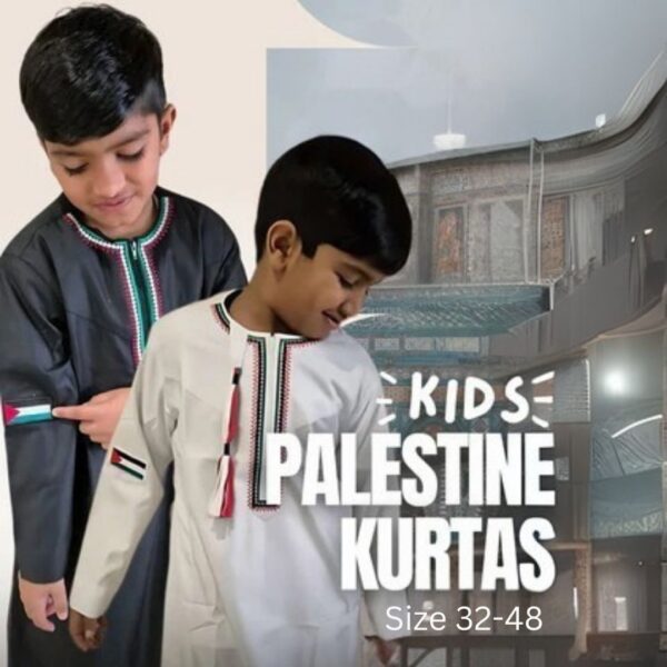 Palestine Kurta Kids White / Black