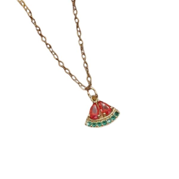 Watermelon Slice Rhinestone Necklace