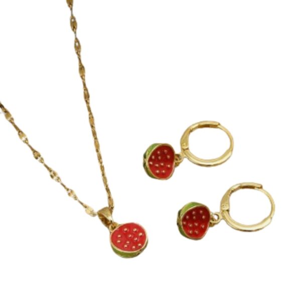 Watermelon Mini Stainless Steel necklace and Earring Set