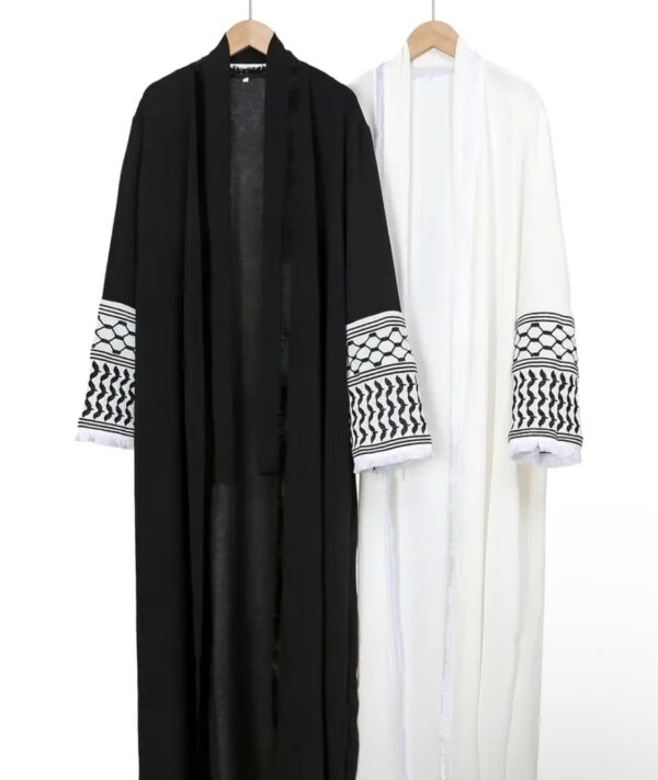 Keffiyeh Embroidered Abaya - Adults Black