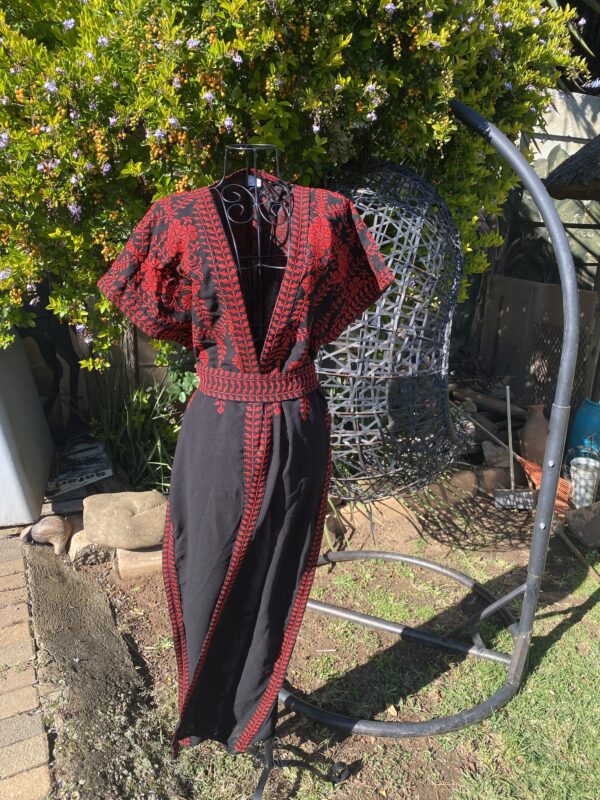 Abaya Thobe Embroidered Palestinian Jordanian Traditional Arabic Dress Cape Bisht - Free Size - Image 5