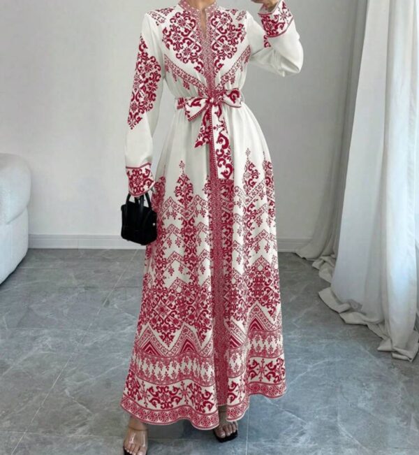 Printed Tatreez Maxi Dress