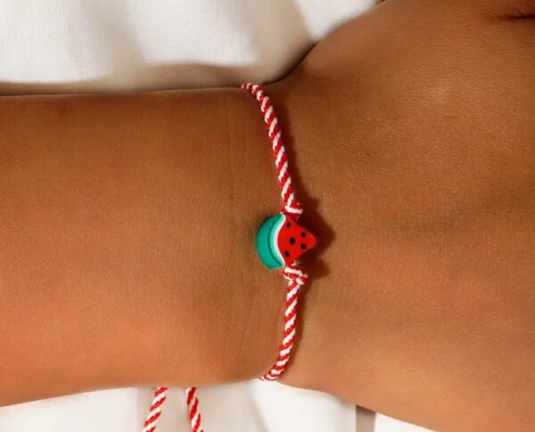 Watermelon lucky friendship rope bracelet