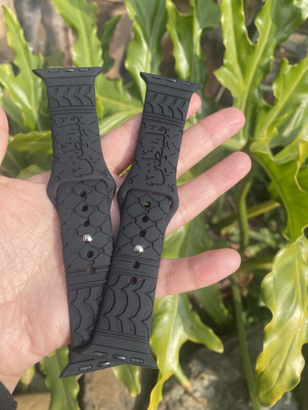 Palestine Engraved Smart Watch Band black for iPhone - Image 2