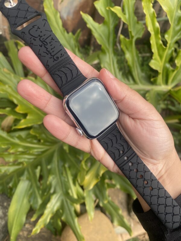 Palestine Engraved Smart Watch Band black for iPhone - Image 3