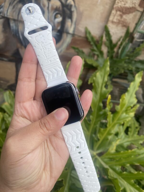 Palestine Engraved Smart Watch Band white for iPhone - Image 3