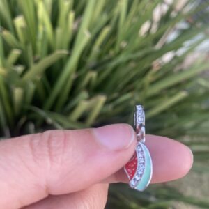 Curved watermelon charm bracelet