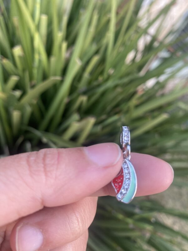 Curved watermelon charm bracelet
